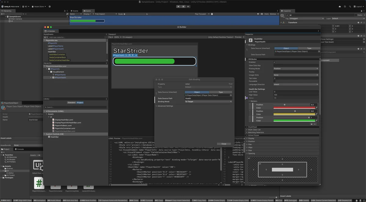 Interface editing in Unity UI Builder