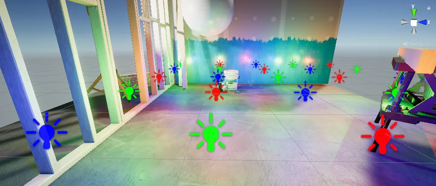Example scene rendered with deferred lighting
