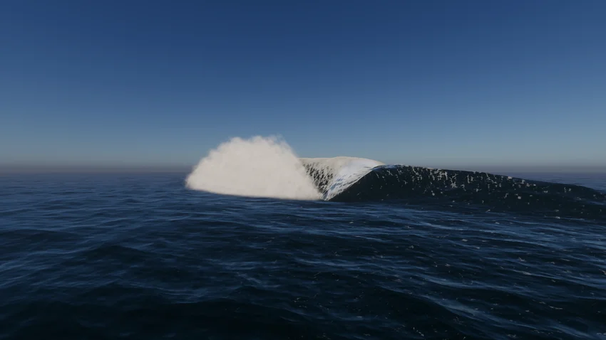 Rolling wave created with HDRP water deformation