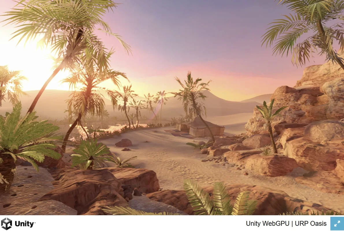 Oasis demo running in a browser with WebGPU