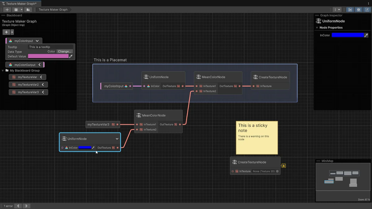 Example custom editor made with Graph Toolkit