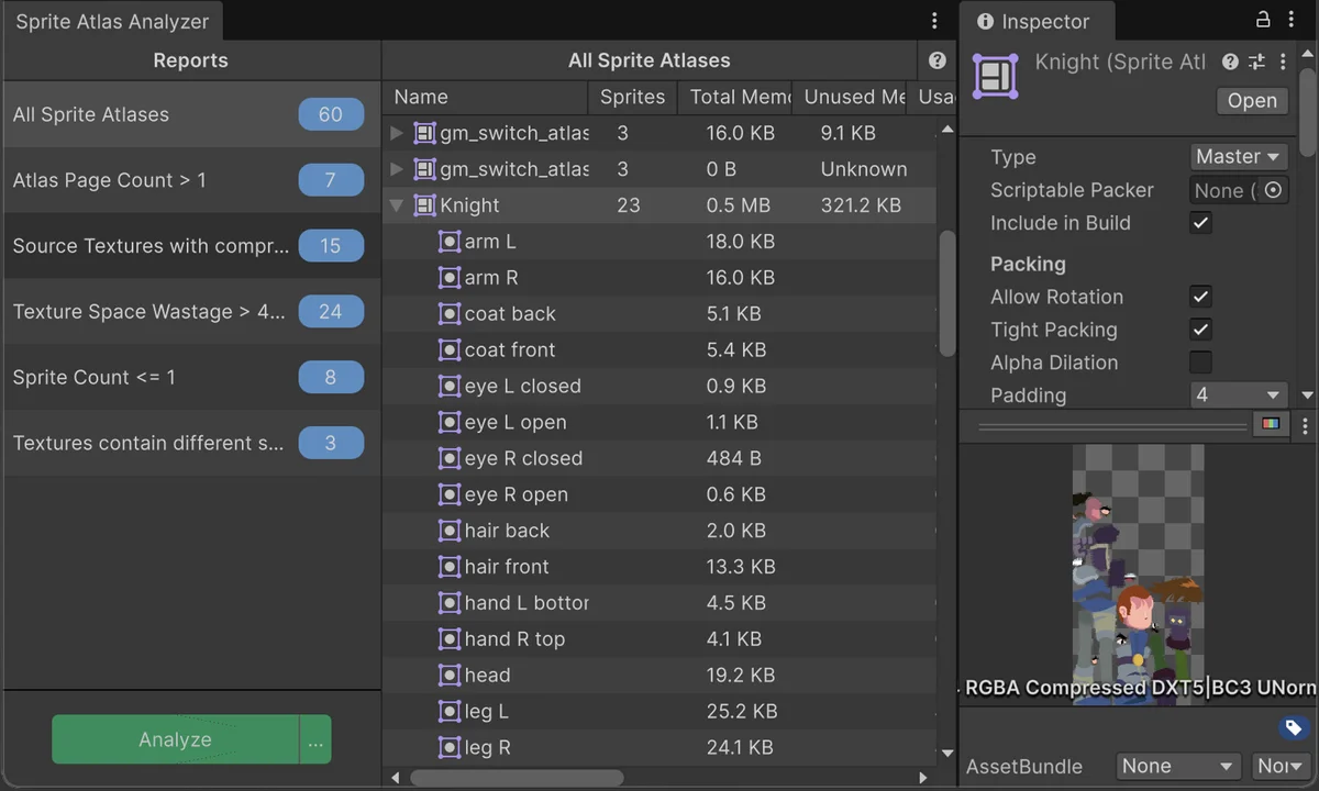 Sprite Atlas Analyzer