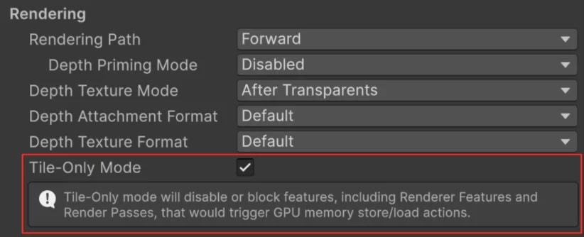 Tile-Only mode in rendering settings